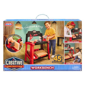 Bancada de Trabalho Infantil Creative Construction - 15 Peças com Ferramentas e Acessórios