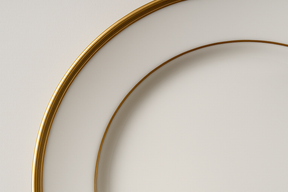 Aparelho de Jantar Porcelana Branca Filete Dourado - 20 Peças